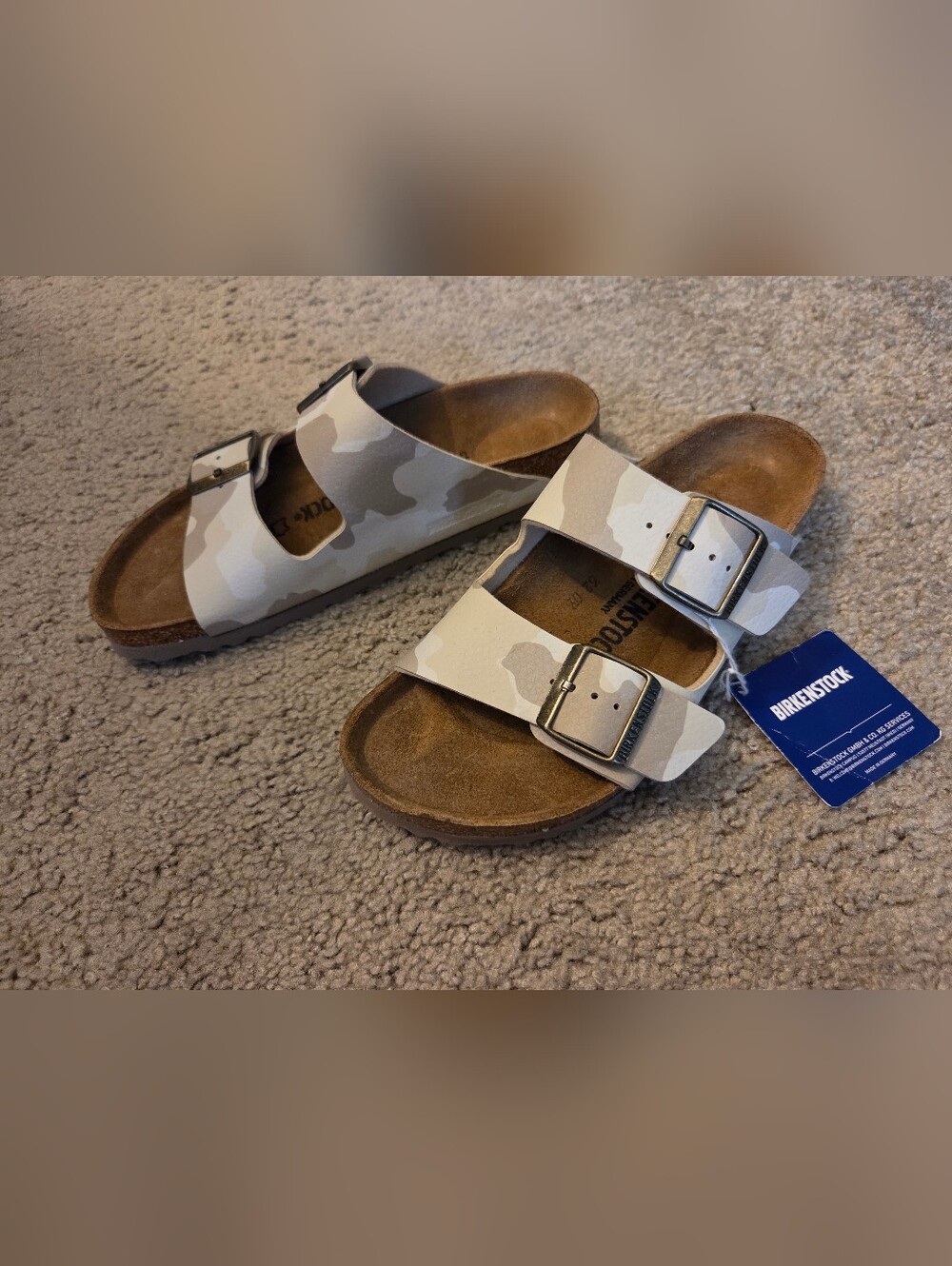 Birkenstock Womens Arizona Sandals - White Camouflage - Picture 2 of 8